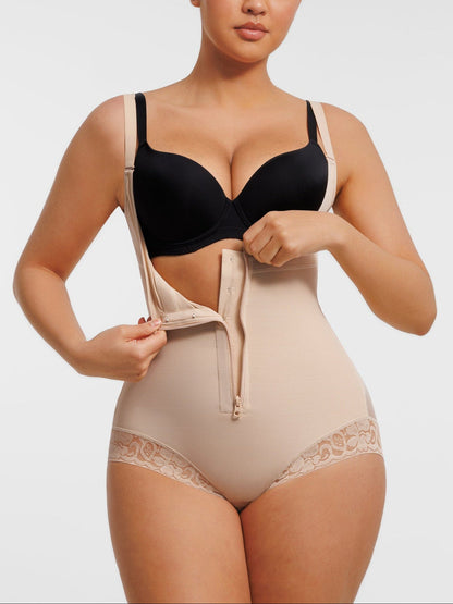 Bust-Lifting Lace Shapewear with Zipper